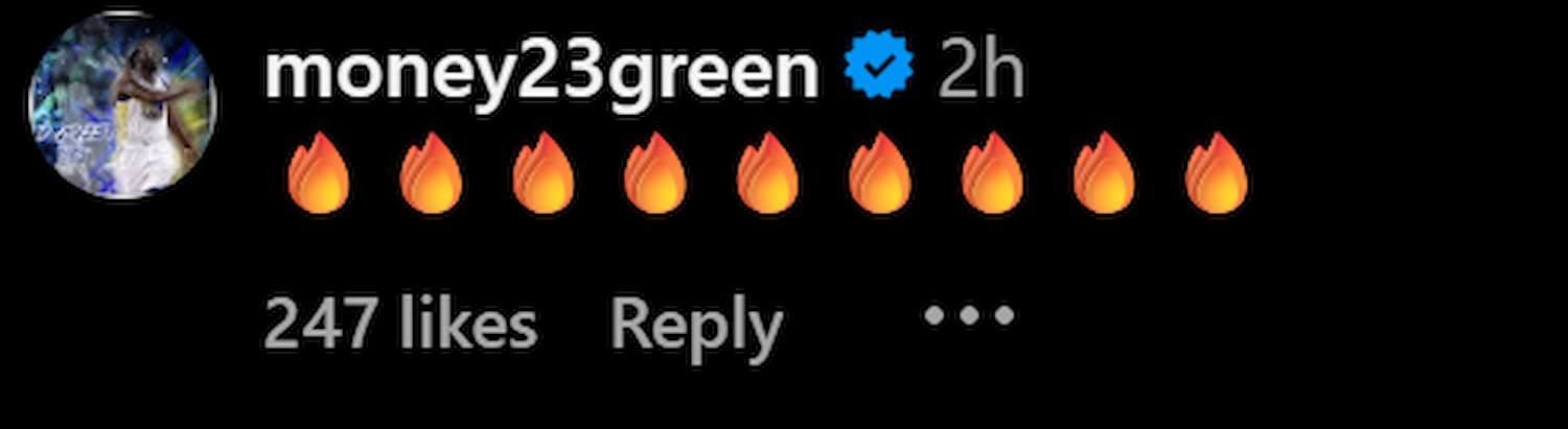 Draymond Green's comment (Photo credits: @frontofficesports on Instagram)